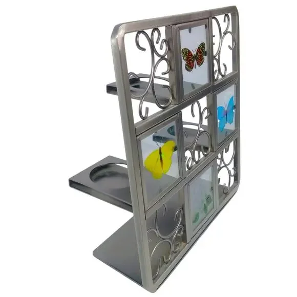 PartyLite Butterfly Tealight Easel Candle Holder Gray Metal Frame Floral Nature - Picture 3 of 14